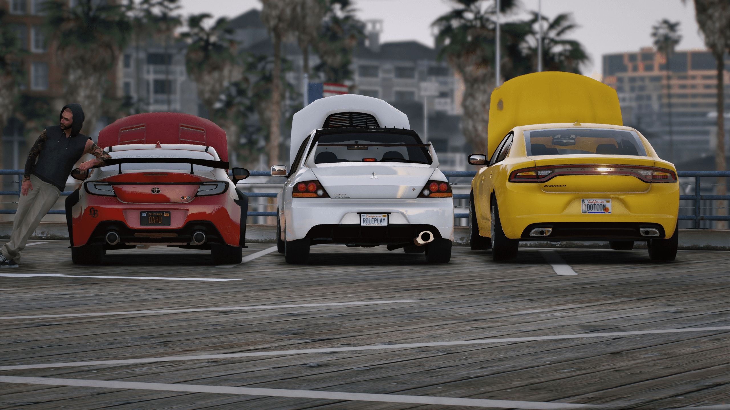 A selection of custom vehicles available on Oahu Roleplay